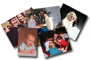 A finished photo montage playing on screen